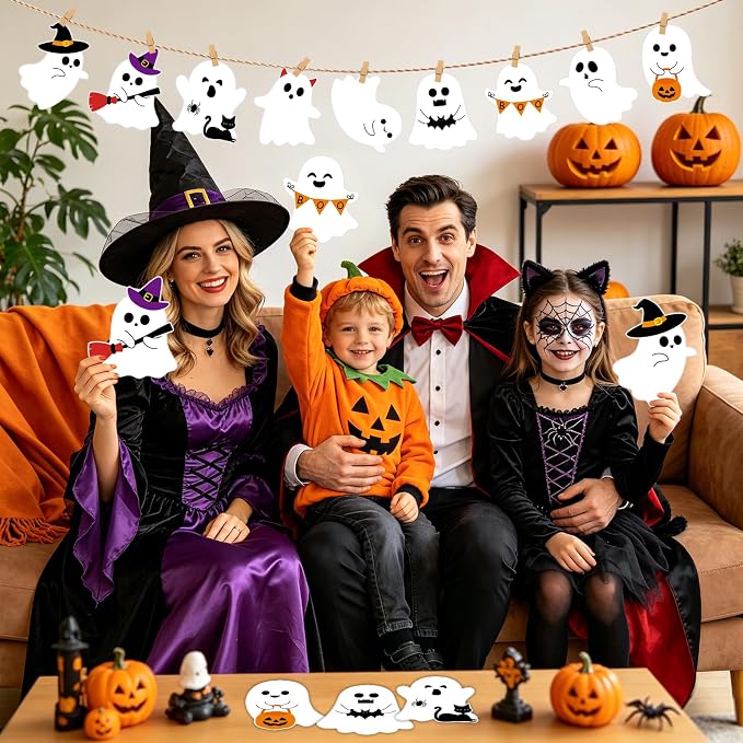 54Pcs Halloween Ghost Cutouts, Classroom Halloween Bulletin Board Decorations