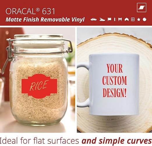 ORACAL 631 Matte Light Red Vinyl Durable Roll Easy to Weed Permanent Adhesive
