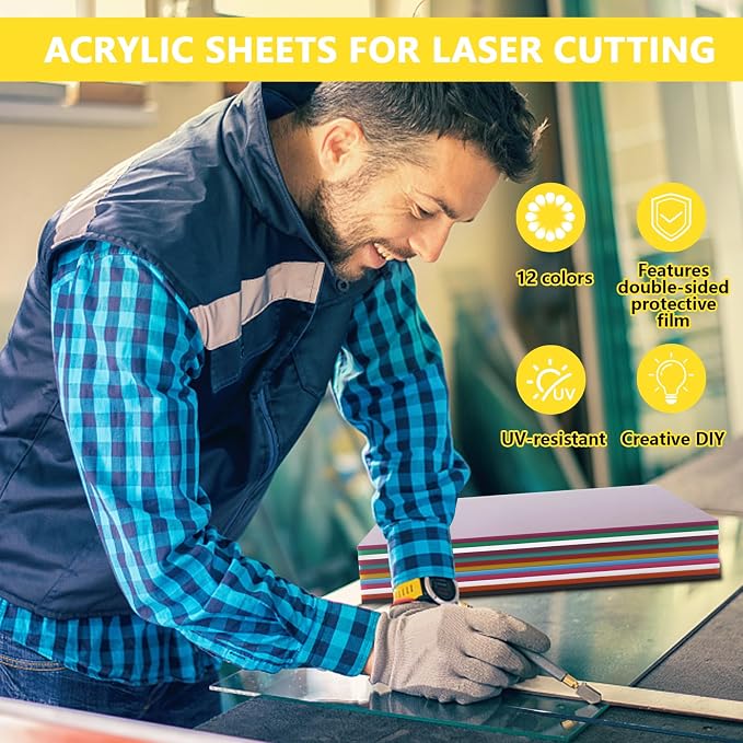1/8 Thick Inch Acrylic Sheet for Laser Cutting, UV Printed Signs, Home Decor