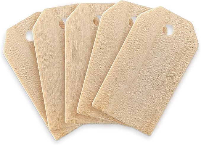 Super Z Outlet 50 Pack Unfinished Natural Wood Rectangle Blank Pieces Wooden