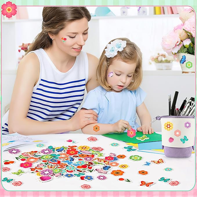 600Pcs Flower Foam Stickers Spring Butterfly Adhesive Stickers | Flower Decals