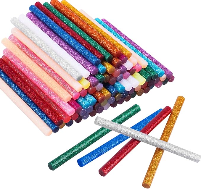 Gwybkq Mini Glitter Hot Glue Sticks 14 Colored