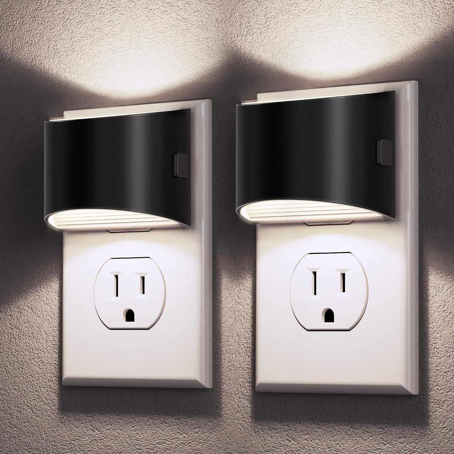 DORESshop LED Night Light[2 Pack], Night Lights Plug into Wall, 3 Level Brightness Adjustable Plug in Night Light, Dusk to Dawn Sensor, Nightlights for Adults, Bedroom, Bathroom, Hallway, 5000K