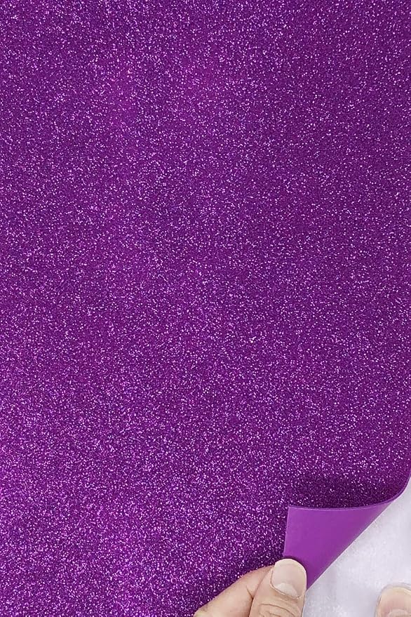 Allgala 12 Pack Glitter EVA Foam Paper 8 x 12inch Sheets-Purple Color