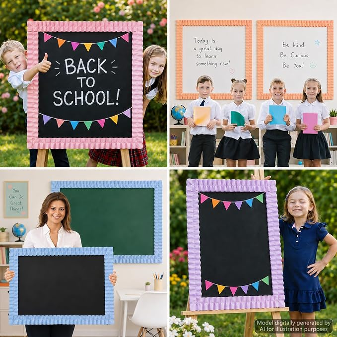 6 Rolls 40 Ft Ruffled Bulletin Board Borders Back to School Classroom Decor