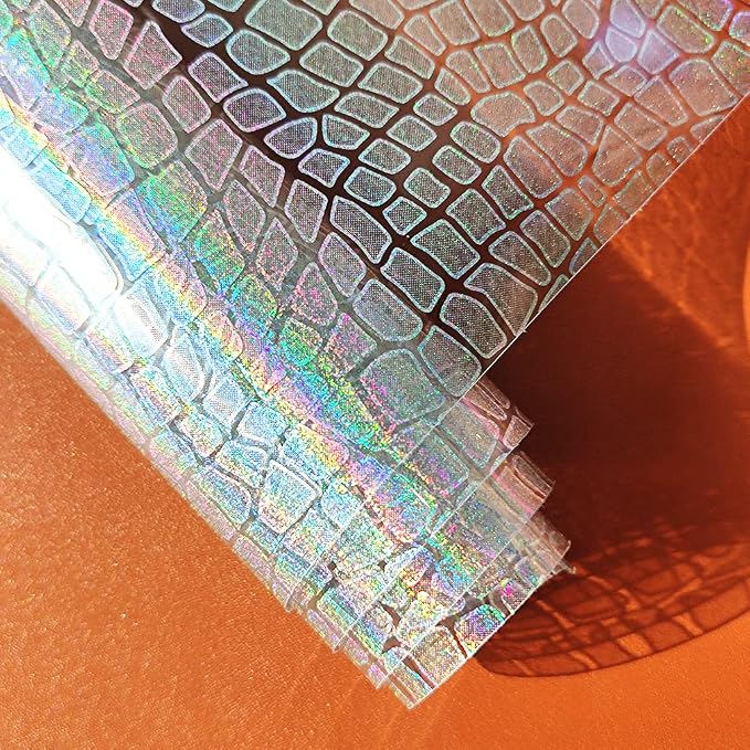 HYANG Transparent Stone PVC Super Clear Holographic Vinyl Faux Leather Sheets 1