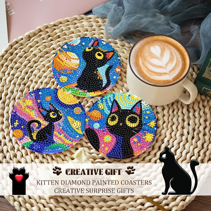 DOZEEZOP 6-Pack Diamond Art Coaster Kit