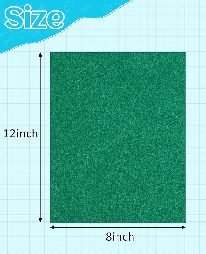 Assorted Craft Felt Sheets: 20 Pack 8x12 Inch Rectangles 1mm Thick