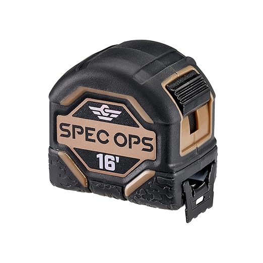 Spec Ops Tools Tape Measure for Measuring & Layout, 1 1/8" Double-Sided Blade