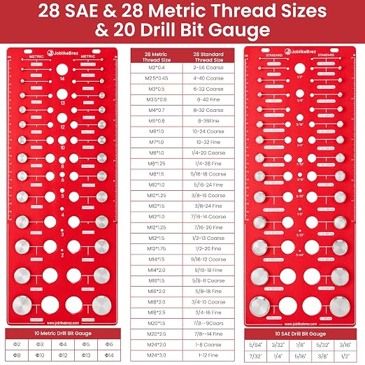 Thread Checker, 76 Nut and Bolt Thread Checker, 28 Standard & 28 Metric & 20