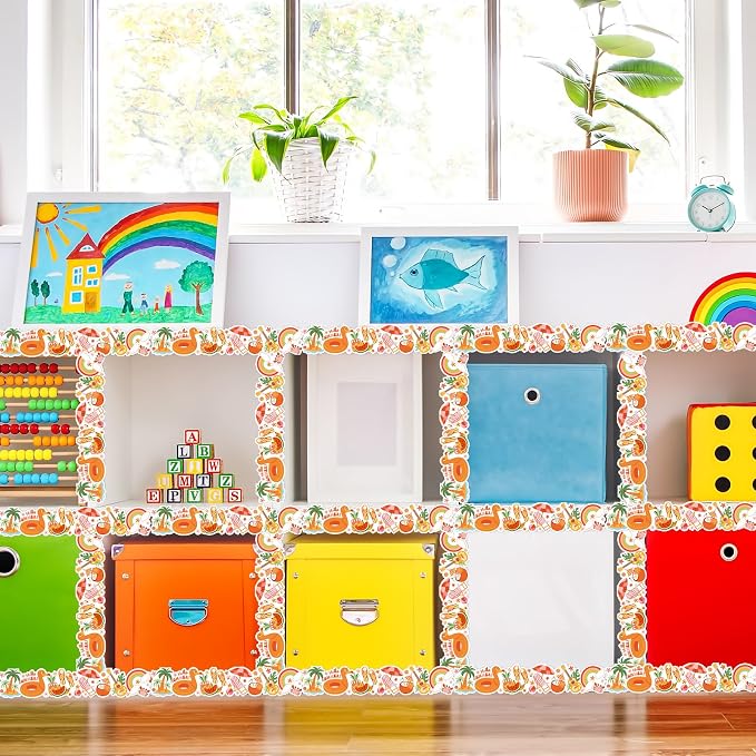 FYSUIMU 65.6 Ft Groovy Summer Bulletin Board Borders Retro Tropical Hawaiian