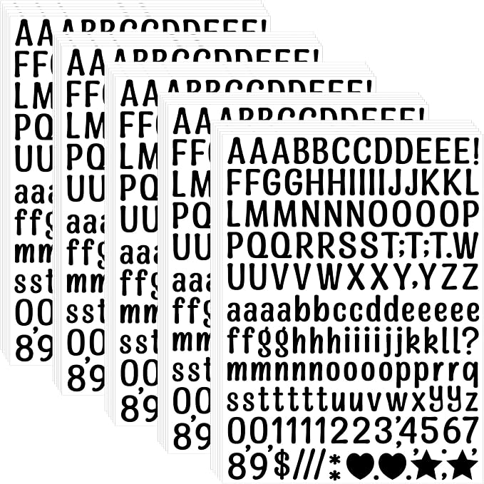 Letter Stickers 0.5 inch, Self-Adhesive Vinyl Waterproof ABC Letter Stickers