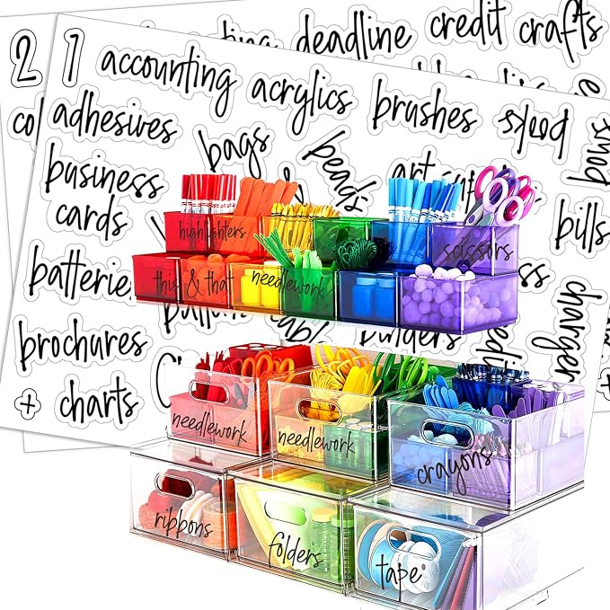 213 Craft Labels, Prefdo Clear Arts Crafts, School & Office Script Labels