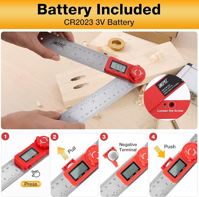 Digital Angle Finder Protractor, Angle Finder Ruler, Stainless steel 7inch 200mm