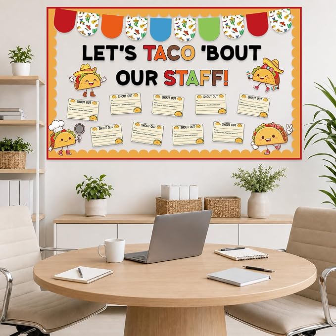 Staff Shout Out Bulletin Board Set Taco Staff Shout Outs Decorations Cute Taco