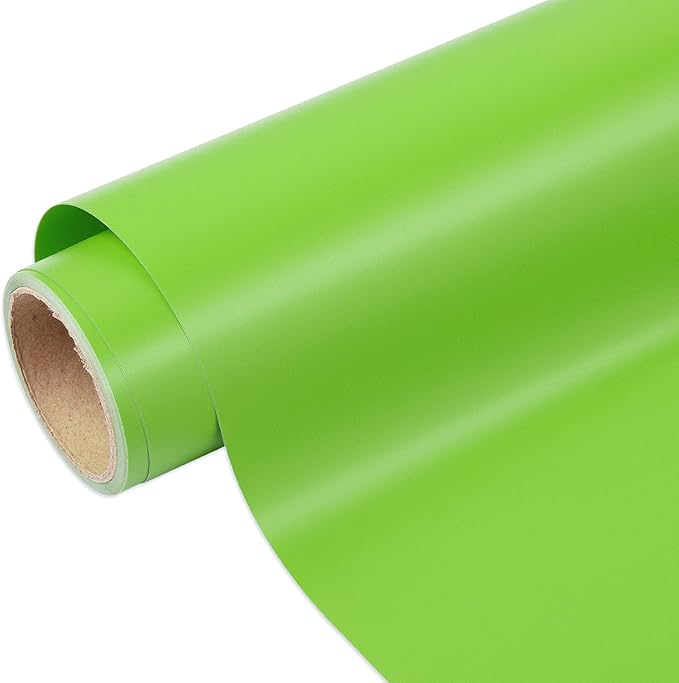 VINYL FROG Lime Green Adhesive Vinyl Roll 12" x10ft Matte Green Permanent Vinyl