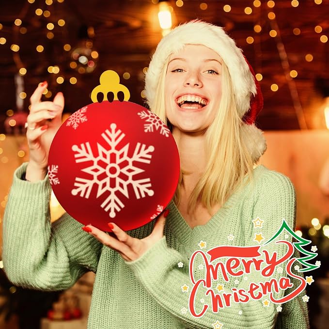 Anglechic 12 Pcs 12 Inch Christmas Ball Wood Cutouts DIY Wooden Christmas
