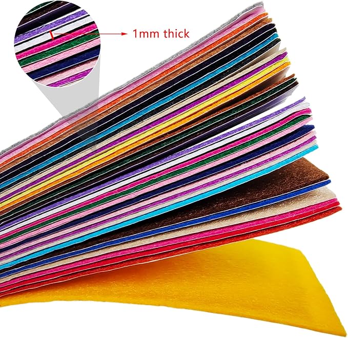 Jtnohx Self Adhesive Felt Sheets, Adhesive Backed Felt, 33 Colors Sticky Back