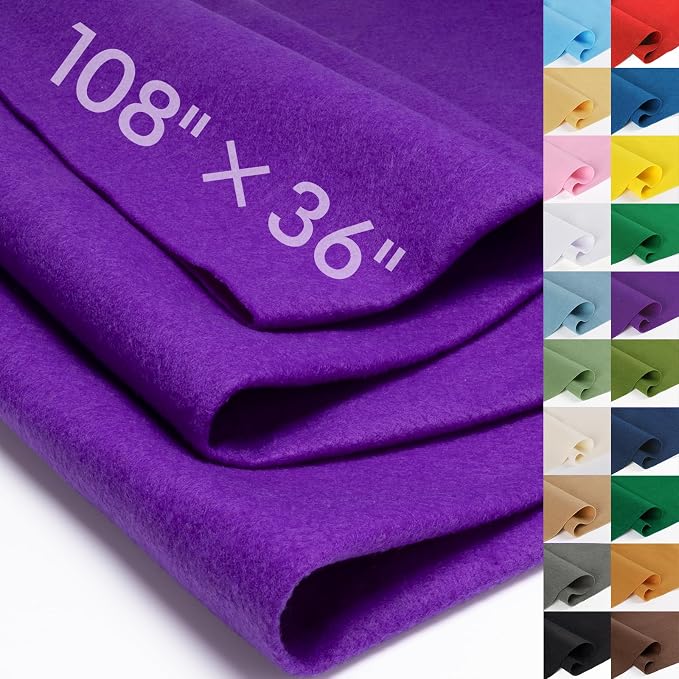 Purple Fabric Sheet 108" X 36", 1.4mm Thick Large Soft Durable Flexible Craft