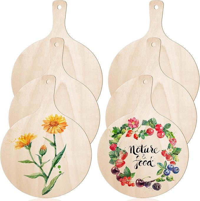 6 Pieces Mini Wooden Cutting Board Craft
