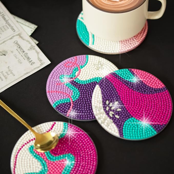 Temlum 6 Pcs Diamond Painting Coasters