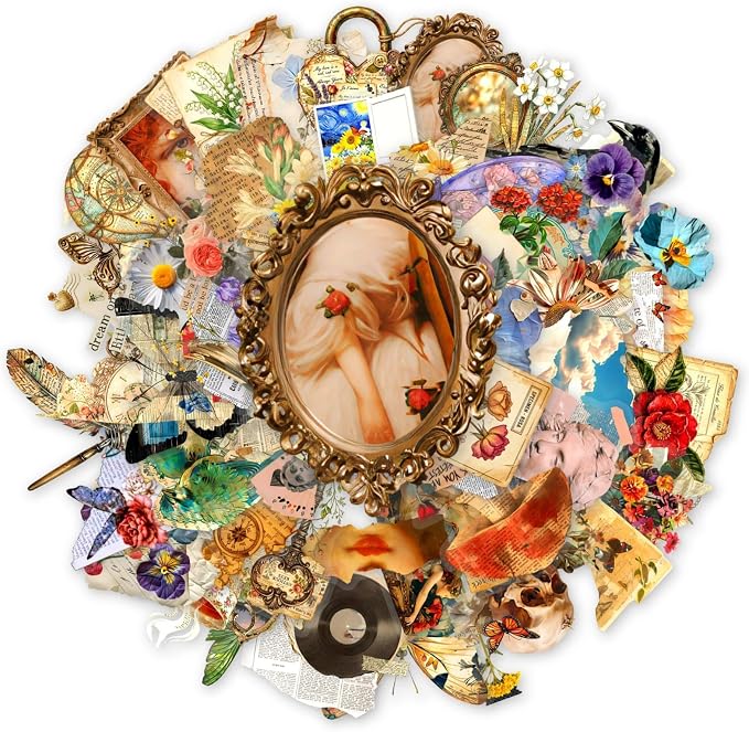50PCS Vintage Aesthetic Stickers, Waterproof PET Scrapbooking Decals, Retro