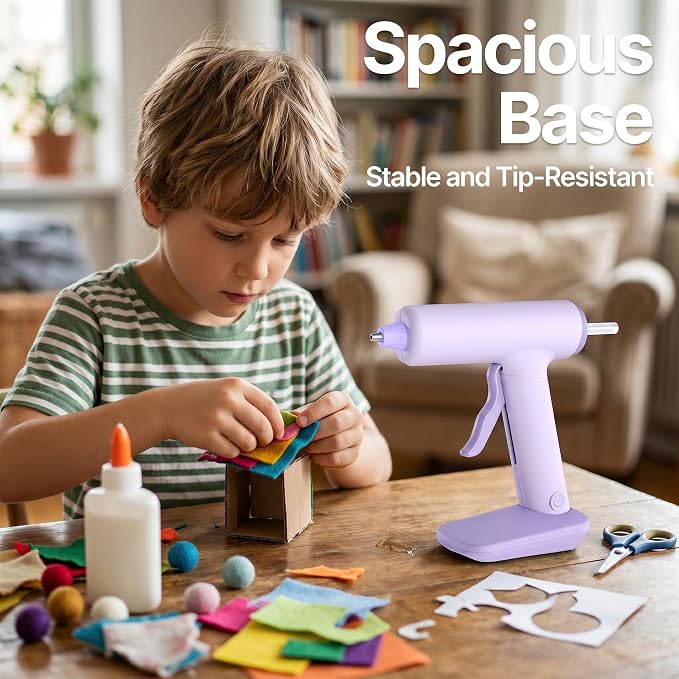 Cordless Hot Glue Gun Kit USB-C Rechargeable Magnetic Mount Base