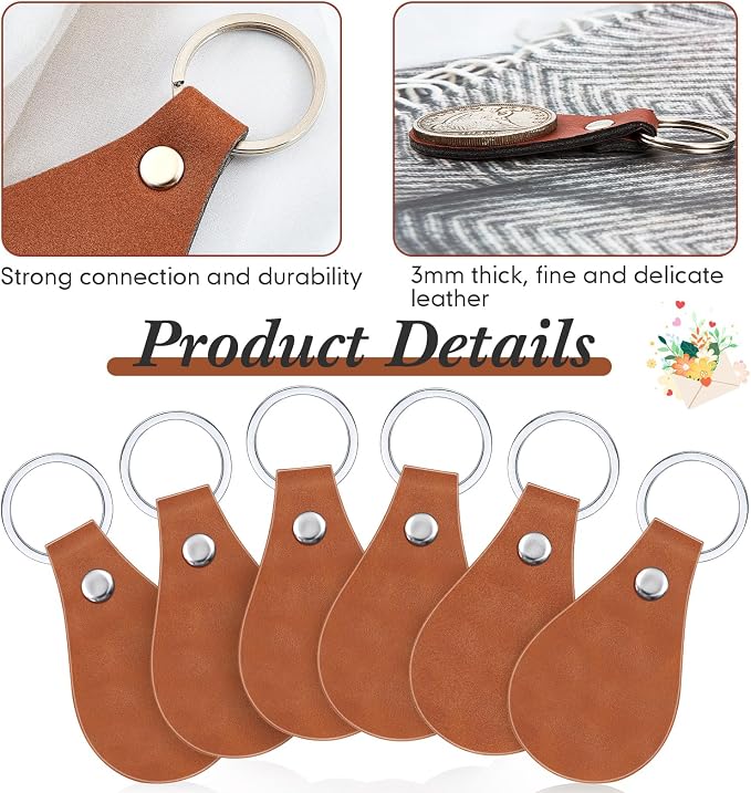 Taiyin 30 Pcs Leather Key Fob Kit