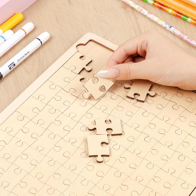 Mr. Pen- Blank Wooden Puzzle, 24 Pieces, 11.8" x 8.8" | Wooden Blank Puzzles to