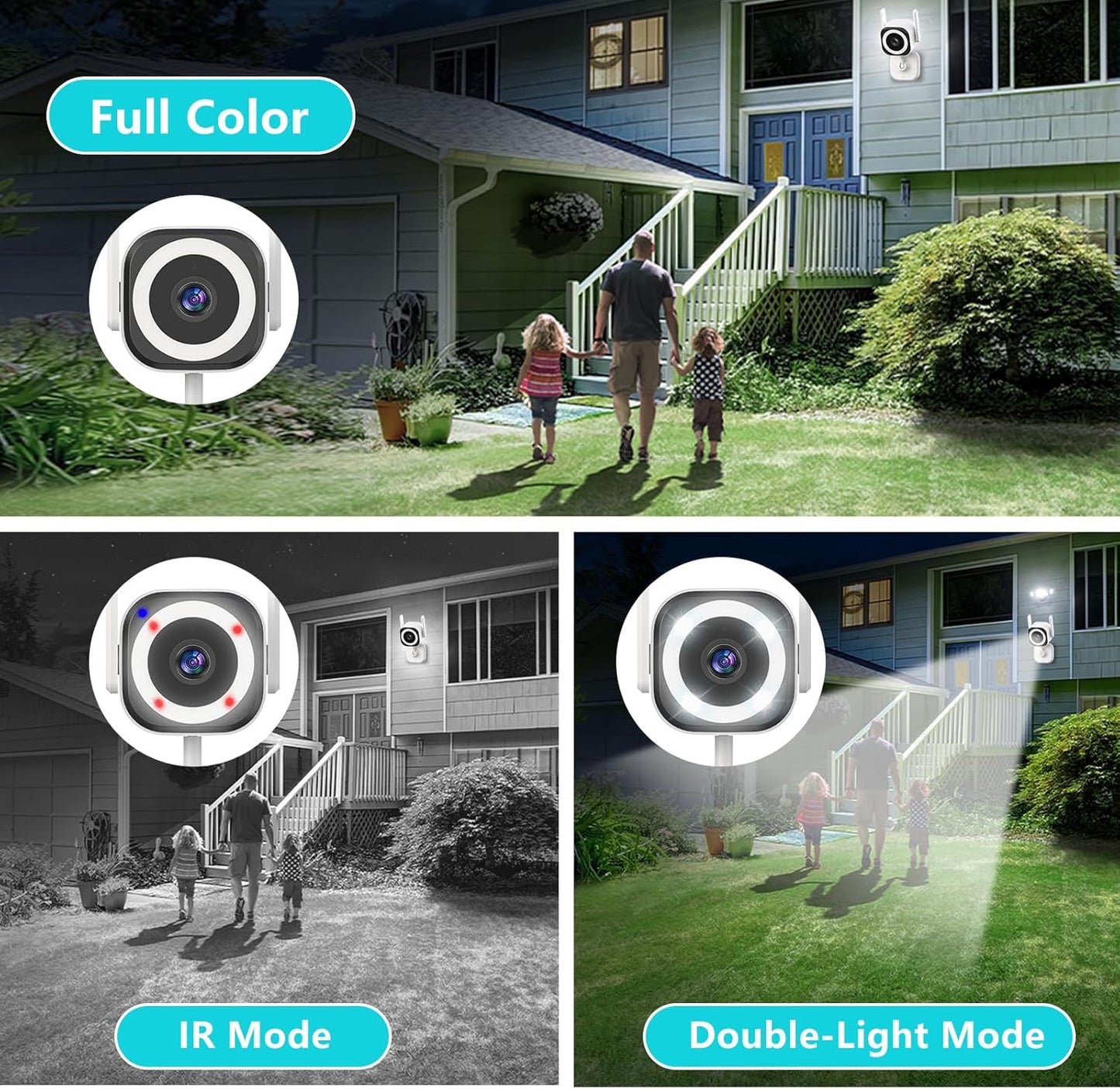 5G Outdoor/Indoor Camera for Home Security,2K Baby Monitor Cameras for Bedroom/Elder/Dog/Pet Security Camera,IP66 Waterproof,Night Vision, Motion Detection, Alarm Siren, Two-way Talk, SD/Cloud -2Pack
