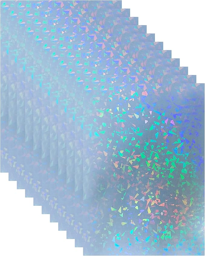 Bleidruck 25 Sheets Broken Glass Holographic Laminate Sheets Adhesive Paper |