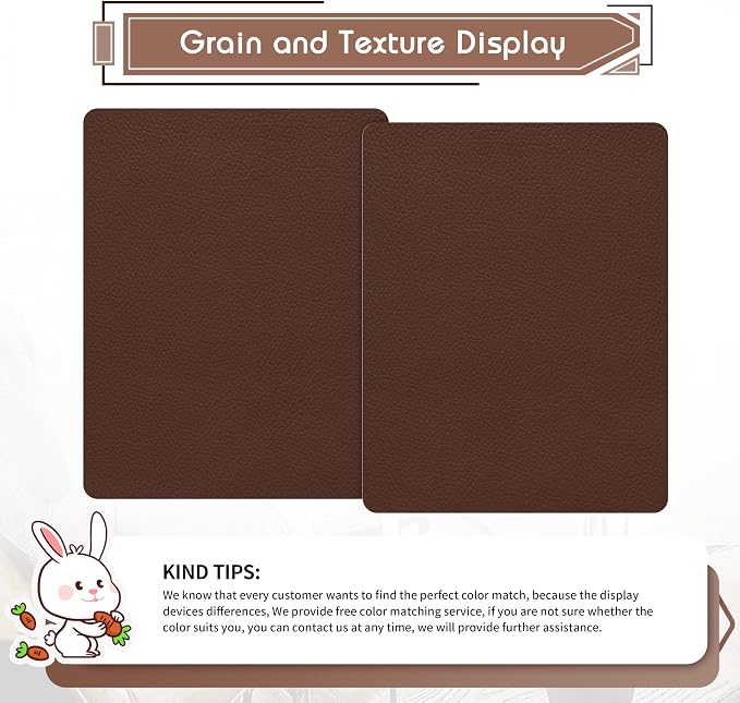 KING MOUNTAIN Leather Repair Patch, 2 Packs 9 x 11 Inches self Adhesive Leather