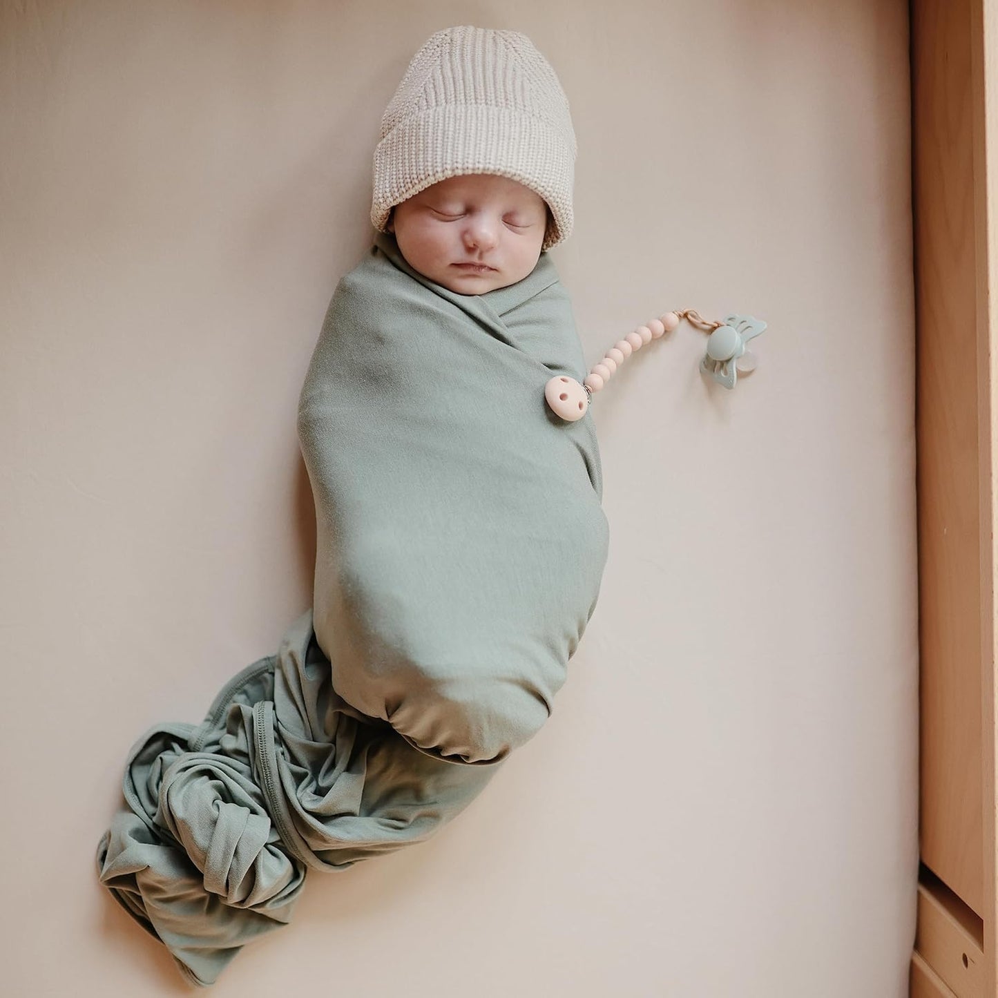 mushie Stretchy & Soft Bassinet Crib Sheet | Fitted 16" x 30" (Roman Green)