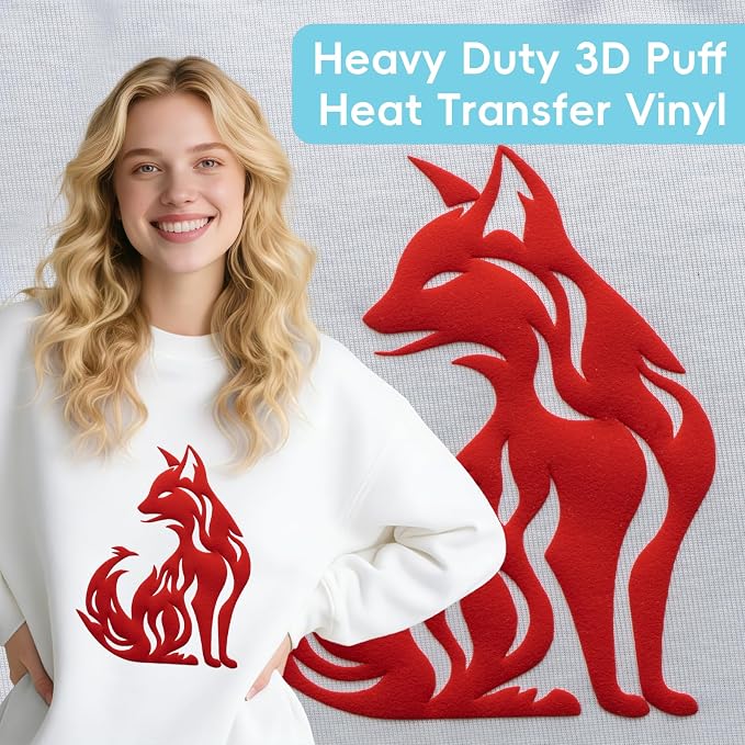 Aoder Red Heavy Duty Puff Vinyl Heat Transfer