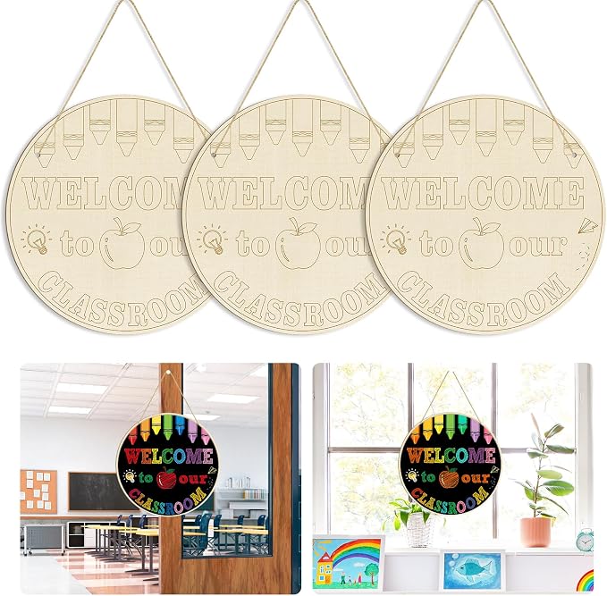 Large Welcome Sign for Classroom Decoration Crafts Hanging to Paint DIY Blank
