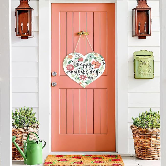 Large Size 12" Wooden Heart Ornaments to Paint, Happy Mothers Day DIY Blank