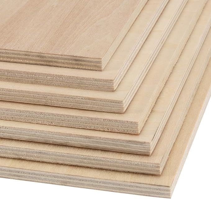 20 PCS 6x6 Inch Basswood Sheets, 1/4 Thick Unfinished Plywood Sheet, Wooden