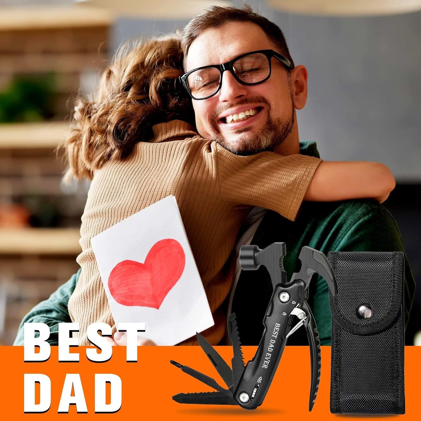 VEITORLD Gifts for Dad from Daughter Son, All in One Tools Hammer Multitool, Stocking Stuffers for Dad Who Wants Nothing, Christmas Birthday Gift Ideas for Men Father, Cool Gadgets, Presents for Dad