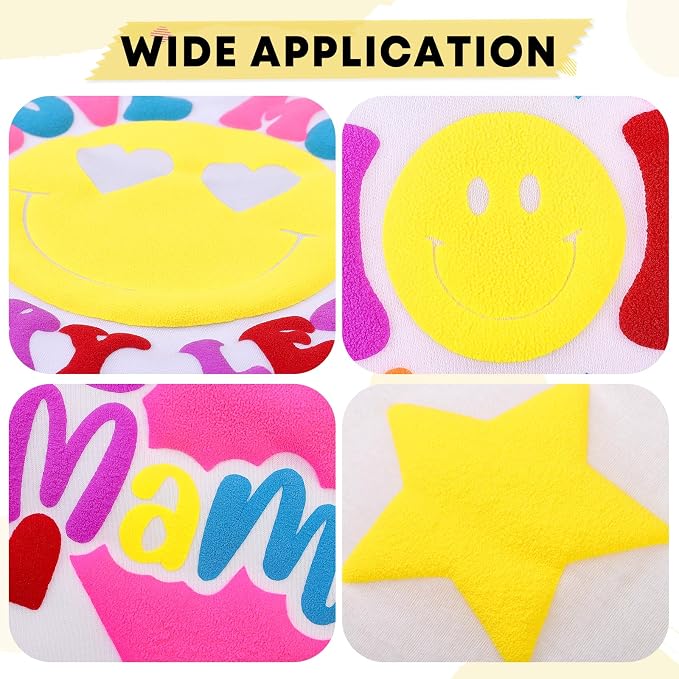 HTVSTD Neon Yellow Puff HTV Heat Transfer Vinyl 6pcs 12×10in | Vivid Color