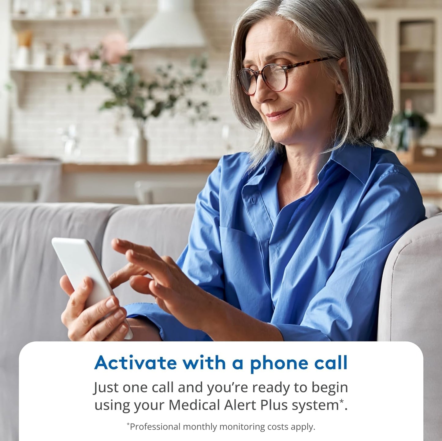 ADT Medical Alert Plus - in-Home Medical Alert System for Seniors - Cellular 4G Coverage, 600ft Pendant Range, Home Temperature Monitoring, 24/7 U.S. Based Monitoring (Neck Pendant)