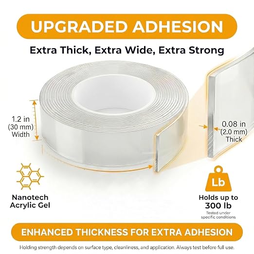 Double Sided Tape Heavy Duty, Picture Hanging Adhesive Strips