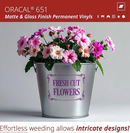 ORACAL 651 Matte Violet Vinyl Durable Roll Easy to Weed Permanent Adhesive