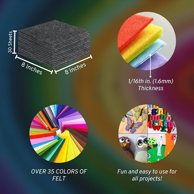 FabricLA Acrylic Felt Sheets for Crafts