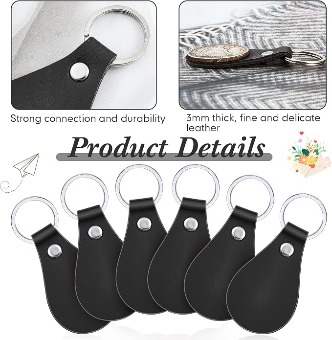 Taiyin 30 Pcs Leather Key Fob Kit