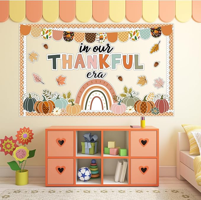 Thanksgiving Pumpkin Bulletin Board Decorations Fall Classroom Decors Leaves