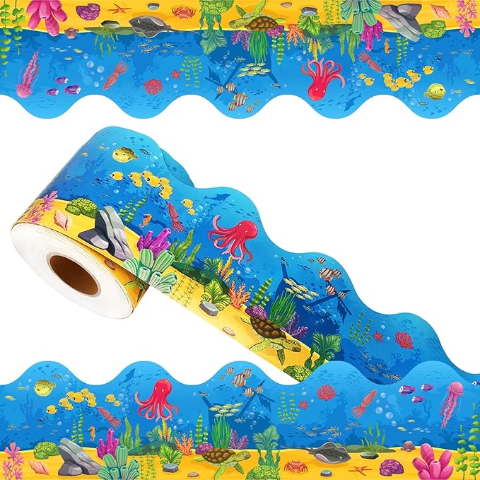 69Ft Ocean Bulletin Board Borders Summer Under The Sea Trimmer Stickers Fish