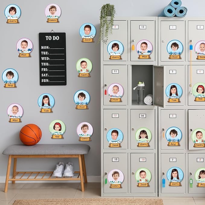 60pcs Winter Theme DIY Cutouts Snow Globe Bulletin Board Decoration Set