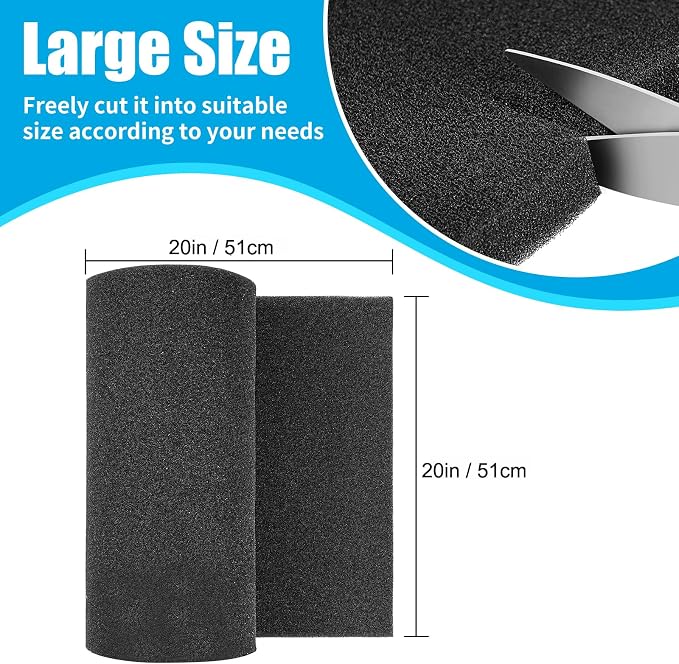 AQUANEAT 2 Pack Aquarium Bio Sponge Filter Media Pad Cut-to-Size Open Cell Foam