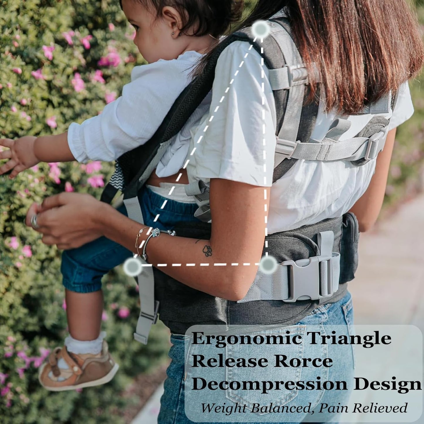 Baby Carrier Newborn to Toddler Baby Carriers with Seat Infant Baby Holder Backpack Baby Carriers Front and Back for Carrying and Hiking (Grey)