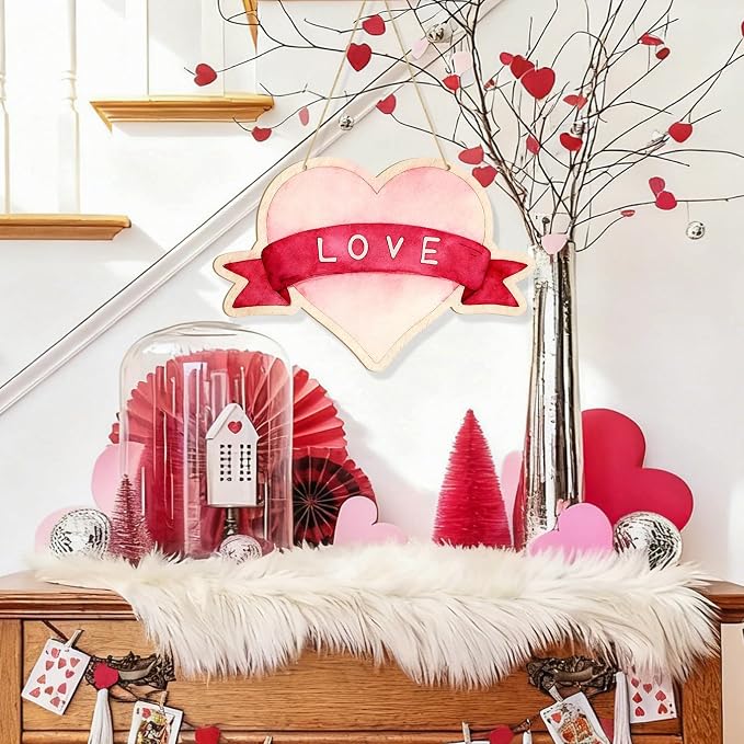 Large Size 12" Wooden Heart Ornaments to Paint, Valentine's Day Happy Mothers
